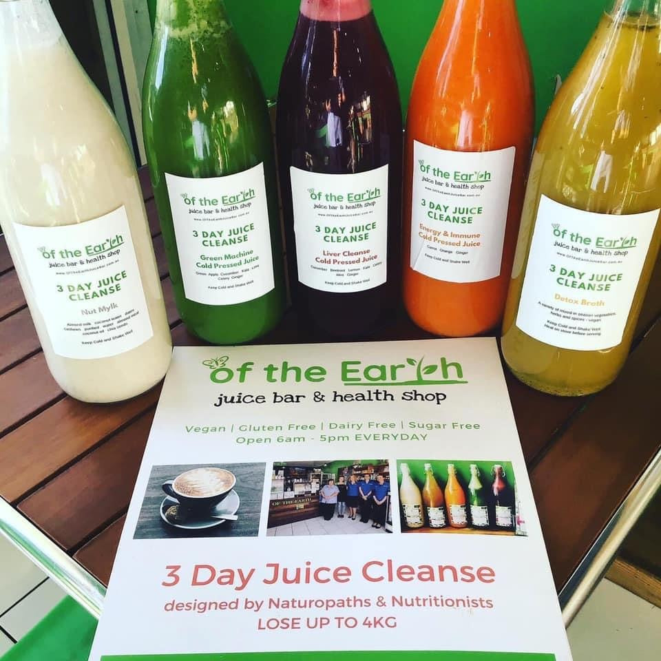 Juice Cleanse 3 Day Program Of The Earth Juice Bar & Health Shop